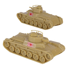 BMC Toys WW2 Japan Chi-Ha tank tan 2pc set for dioramas