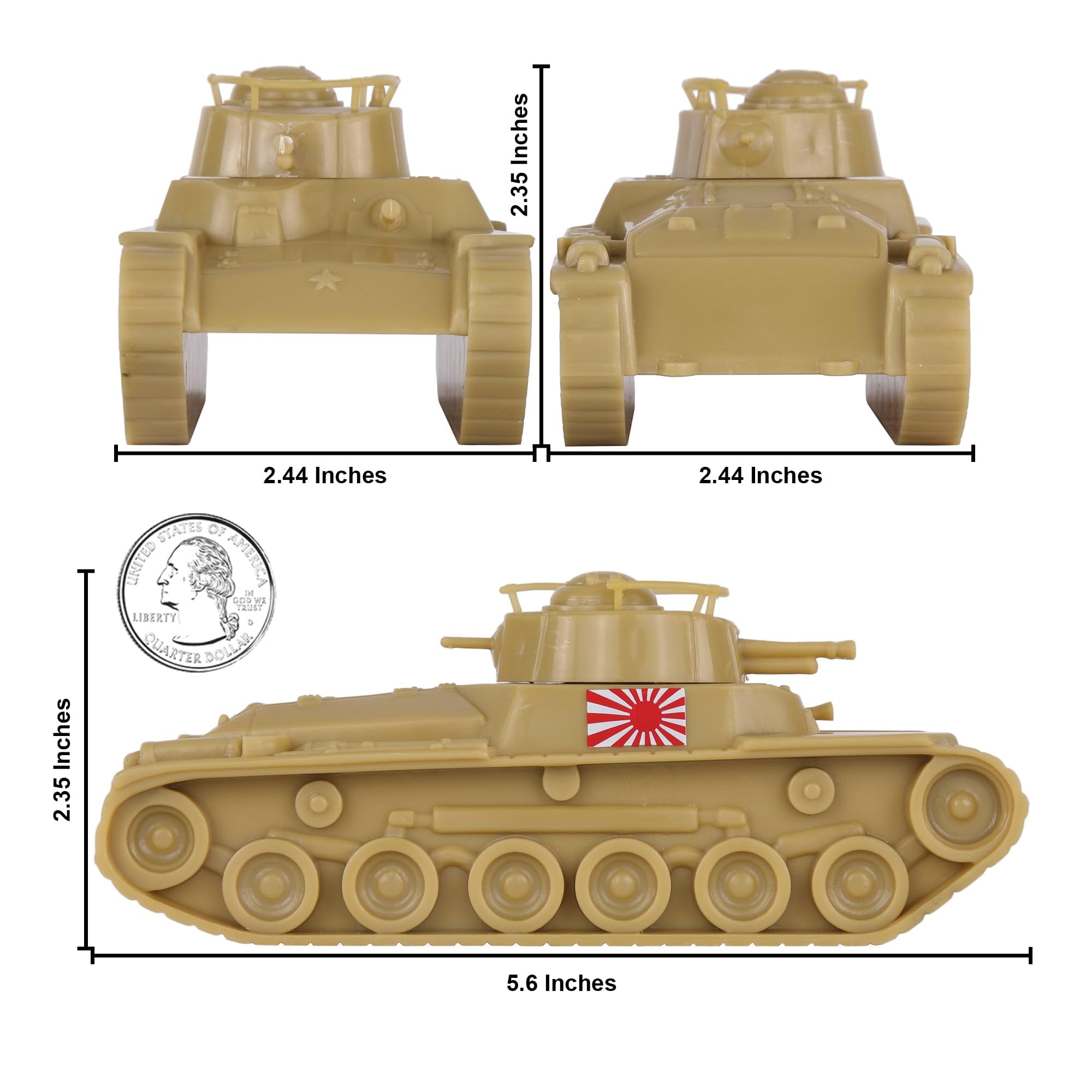 BMC Toys Chi-Ha tan tank side view, ideal for display