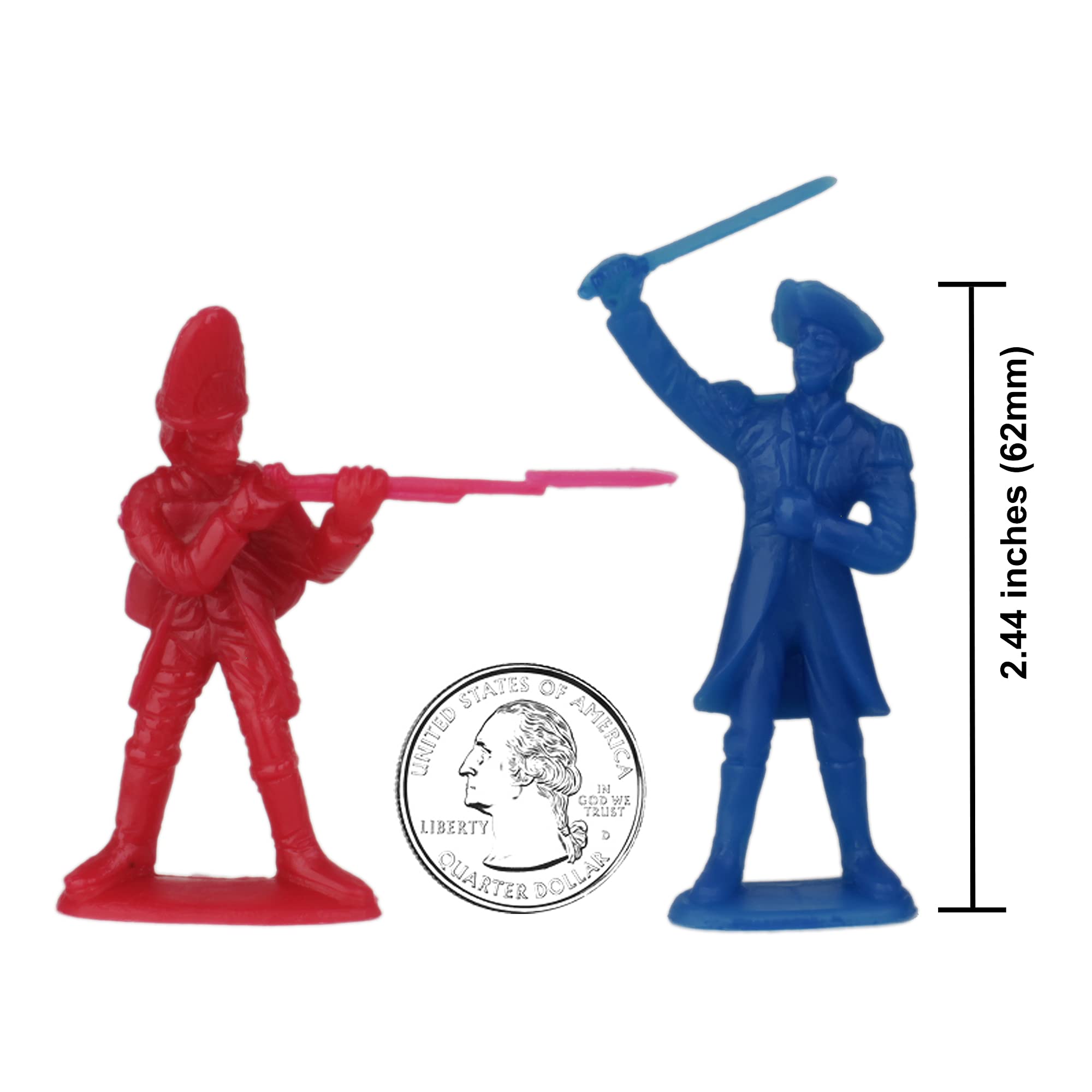 BMC Toys Colonial Americans blue figures ideal for classroom role-play.