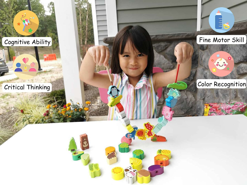 BMTOYS toddler beads set supports fine motor skills during guided play.