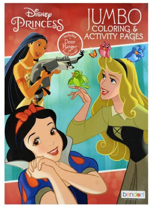 BNDN Disney Princess Jumbo Coloring Book inside pages with mazes and puzzles for focused fun.