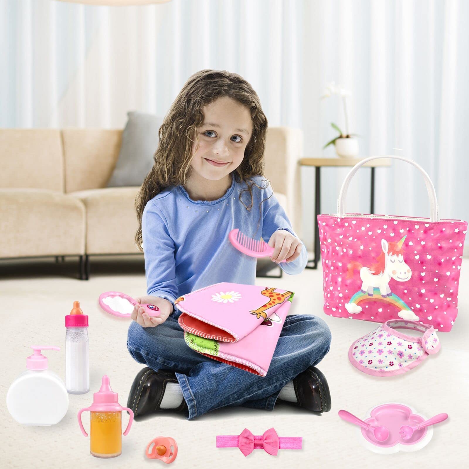 BNUZEIYI doll mirror supports grooming in imaginative routines.