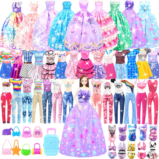 BNUZEIYI 11.5-inch doll dresses set for creative dress-up play.