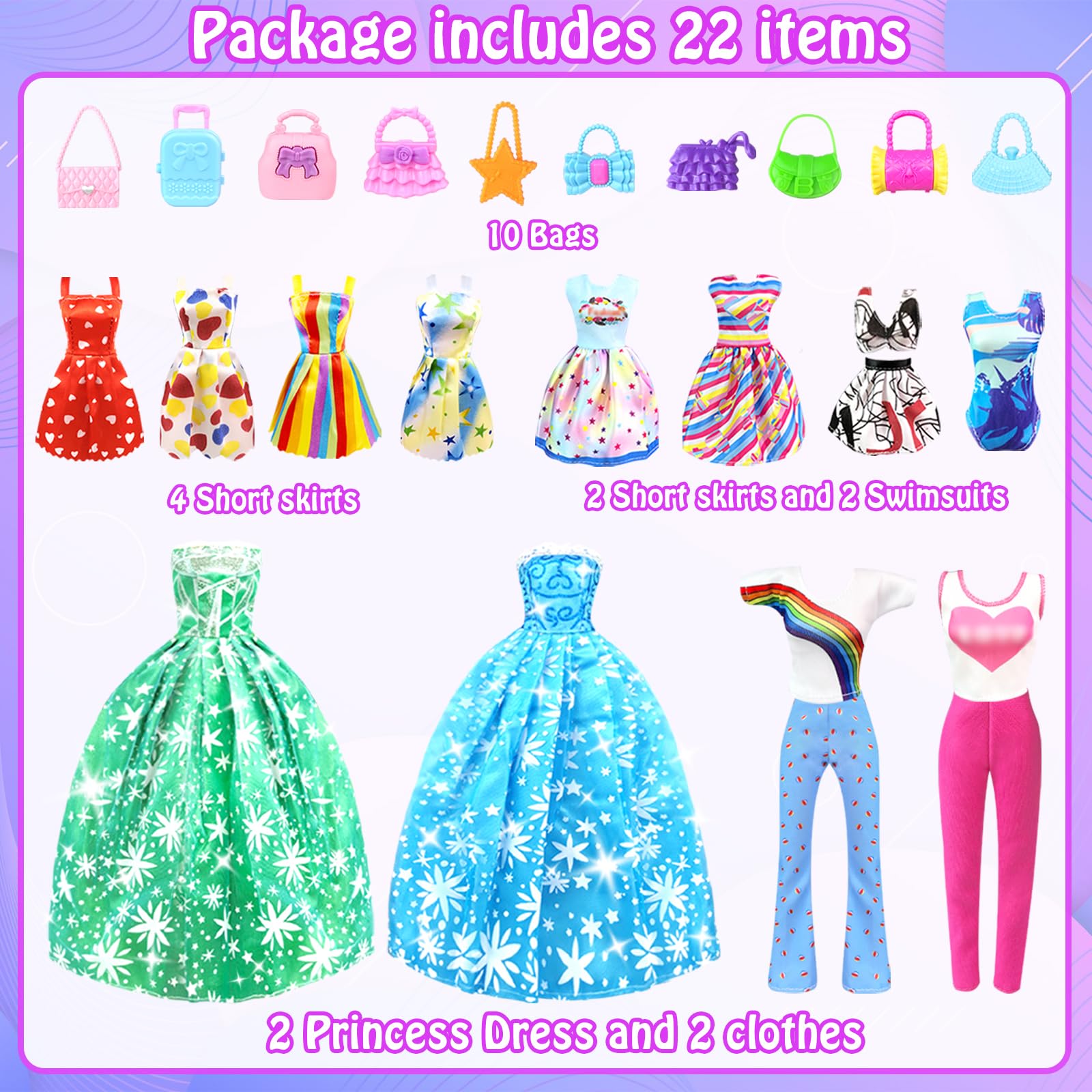 BNUZEIYI doll swimsuits for sunny pretend beach adventures.