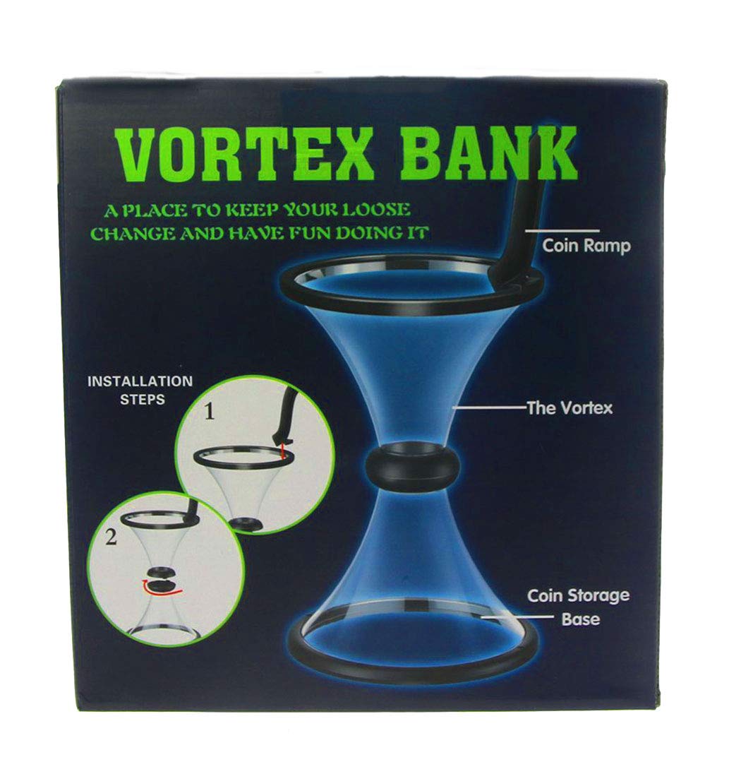 Bo-Toys Vortex Bank dazzling loop emphasizes entertaining savings and learning.