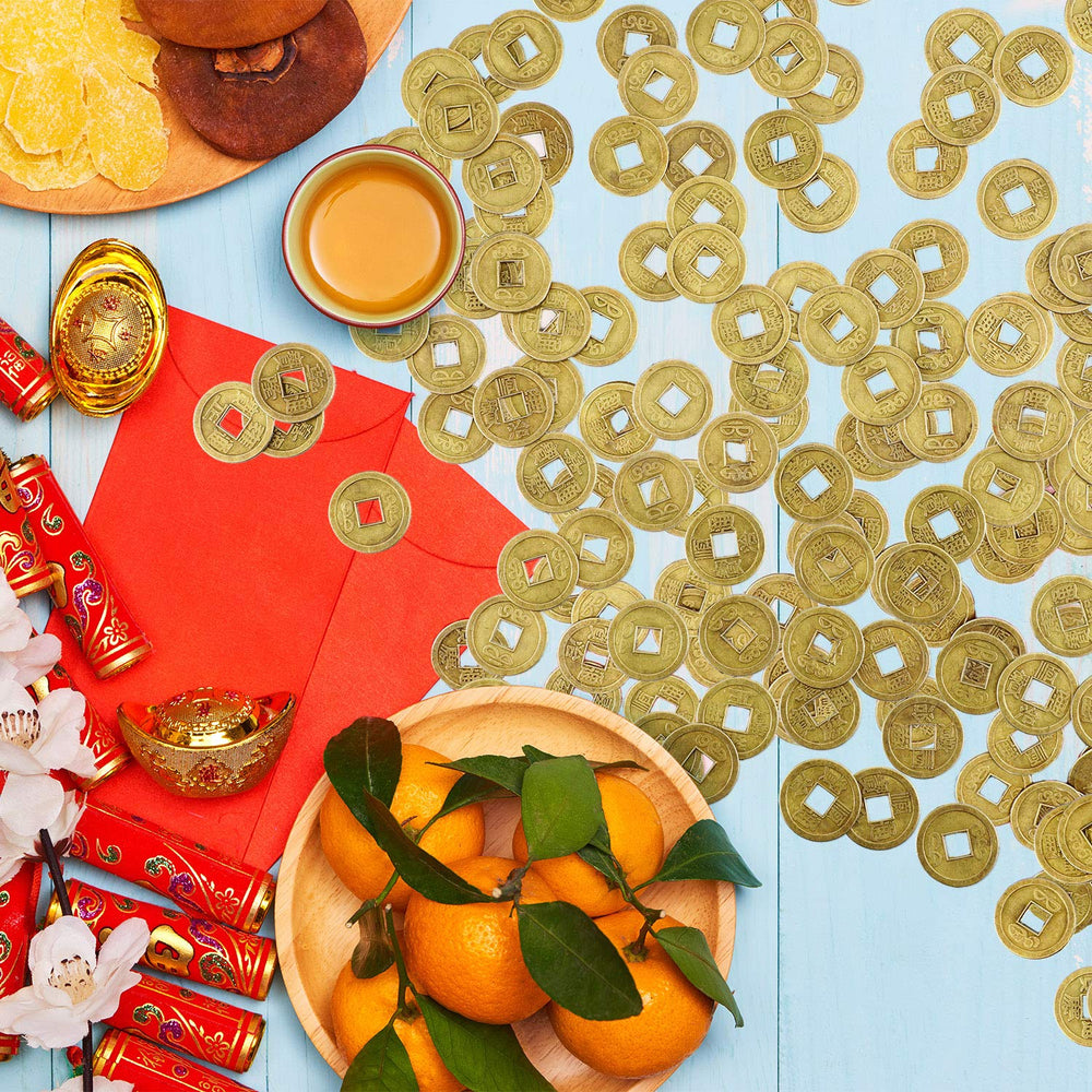 Boao coins hanging in office decor to symbolize prosperity