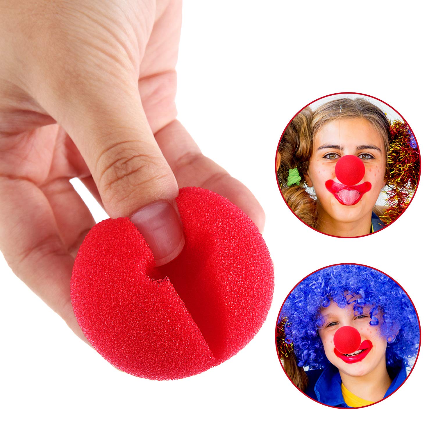 Boao foam clown nose close-up, soft texture and durability
