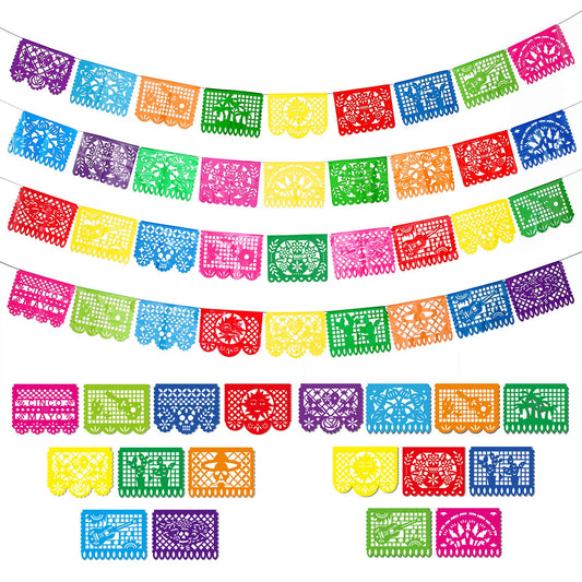 Boao Mexican party banner 4-pack view shows festive ready-to-hang decor for celebrations