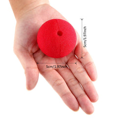 Boao red clown nose worn for cosplay look and fun