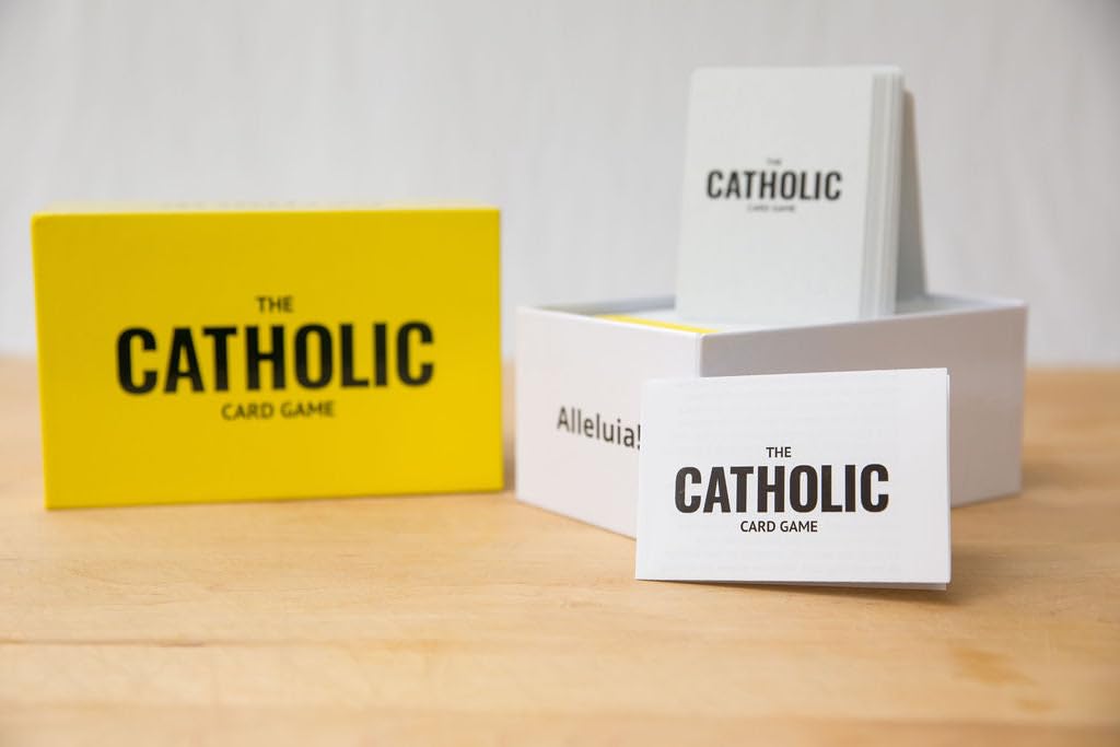 Board Catholic Cards in hand from The Catholic Card Game enable fast, social play.