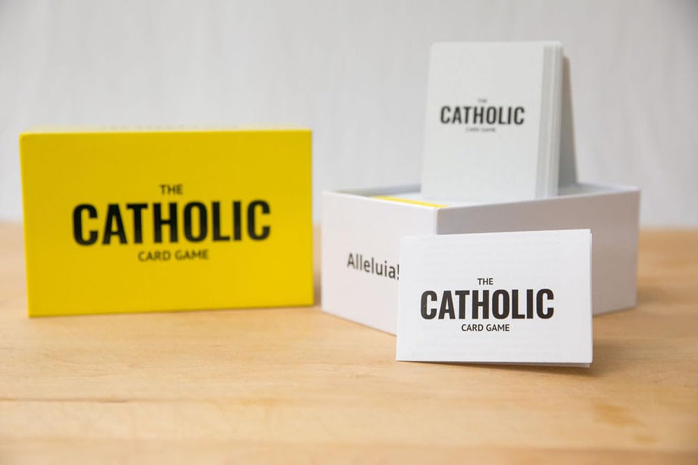 Board Catholic Cards in hand from The Catholic Card Game enable fast, social play.