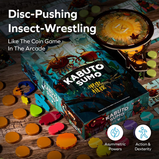 Allplay Kabuto Sumo wooden discs highlighting tactile gameplay.