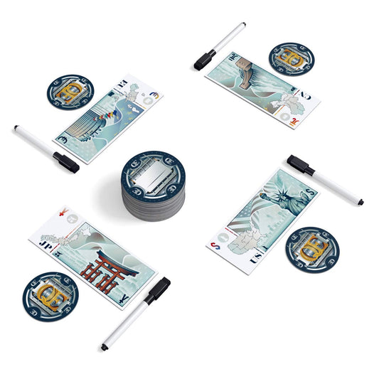 Allplay QE dry-erase board provides a reusable surface for quick rounds.