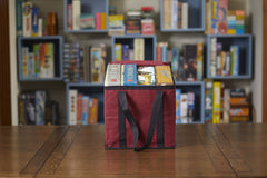 BOARD GAME TABLES.COM red bag 12x12x12 inches compact storage