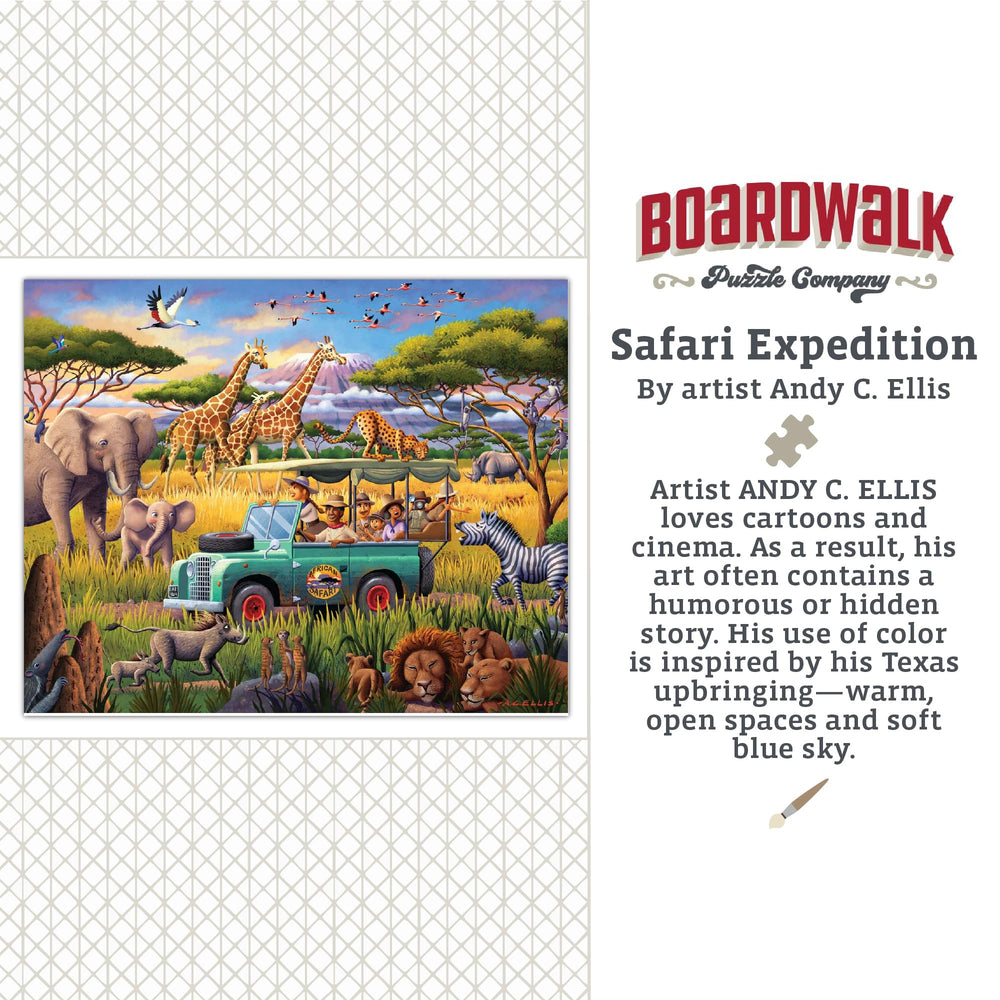 Boardwalk Safari Expedition magnetic-closure box preserves puzzle condition.