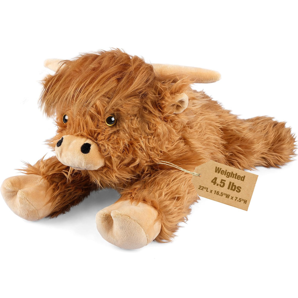 Bobbie & Laxi Highland Cow weighted plush 22-inch cuddle partner for bedtime