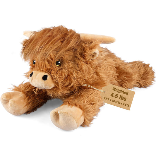Bobbie & Laxi Highland Cow weighted plush 22-inch cuddle partner for bedtime