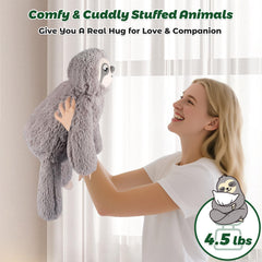 Soft plush fur on Bobbie & Laxi sloth delivers a cuddly feel