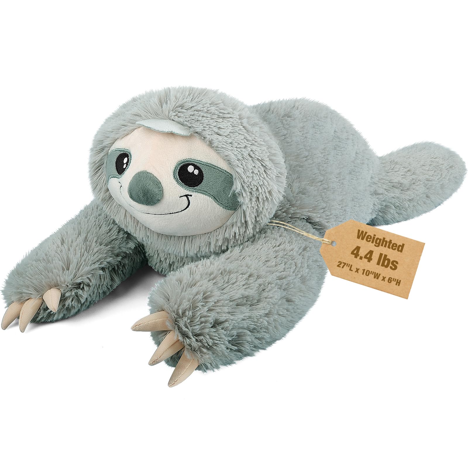 Bobbie & Laxi sloth weighted plush 27 inch, comforting companion for kids.