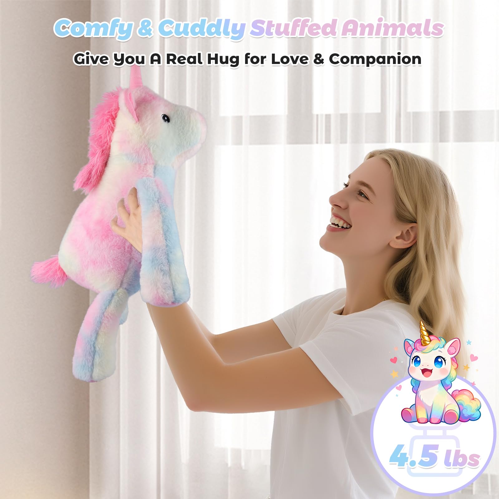 Bobbie & Laxi unicorn soft fur invites soothing snuggles