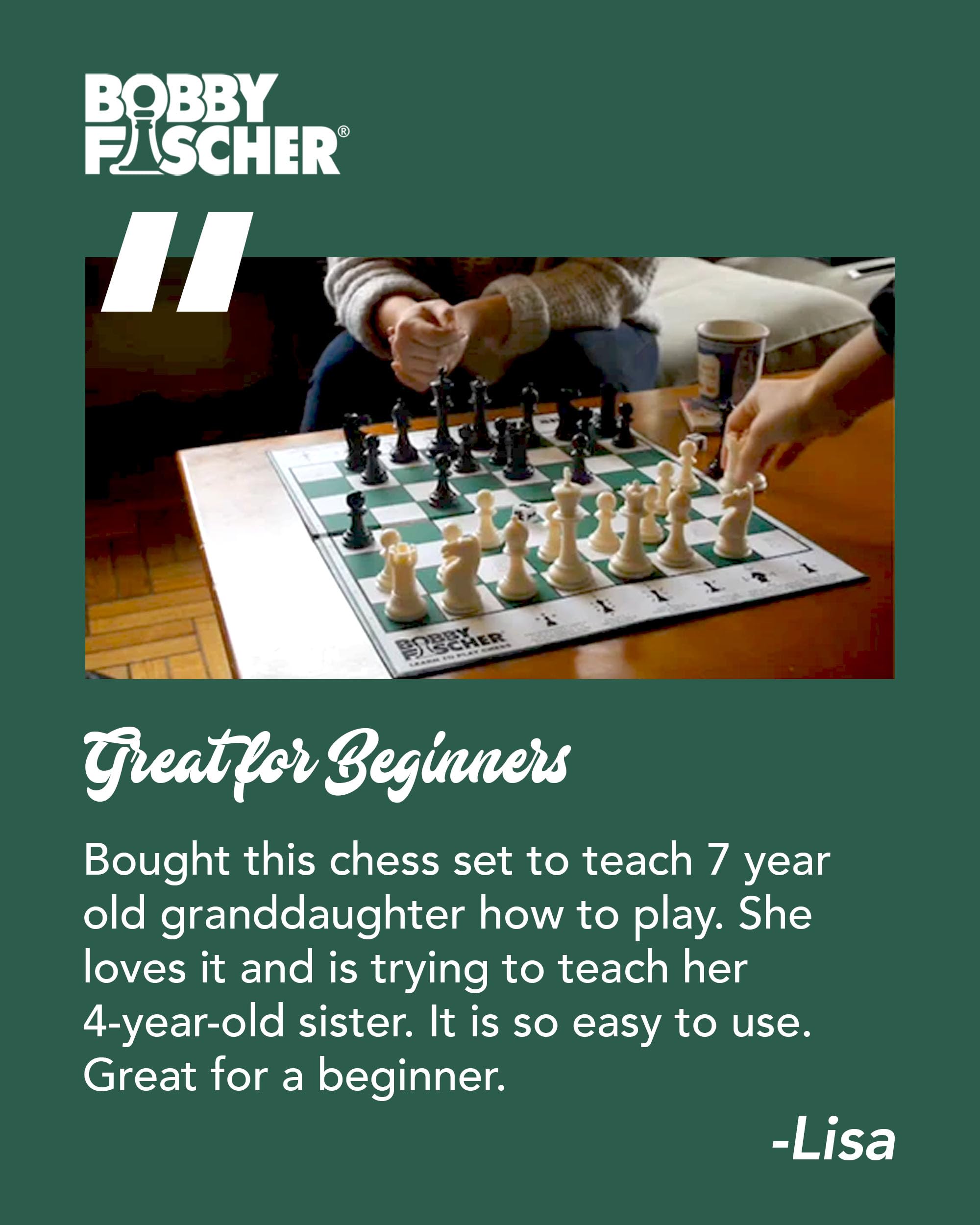 Bobby Fischer extra queens included for flexible play and practice of queen-centered strategies