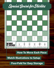 Bobby Fischer folding board close-up shows sturdy construction and easy portability