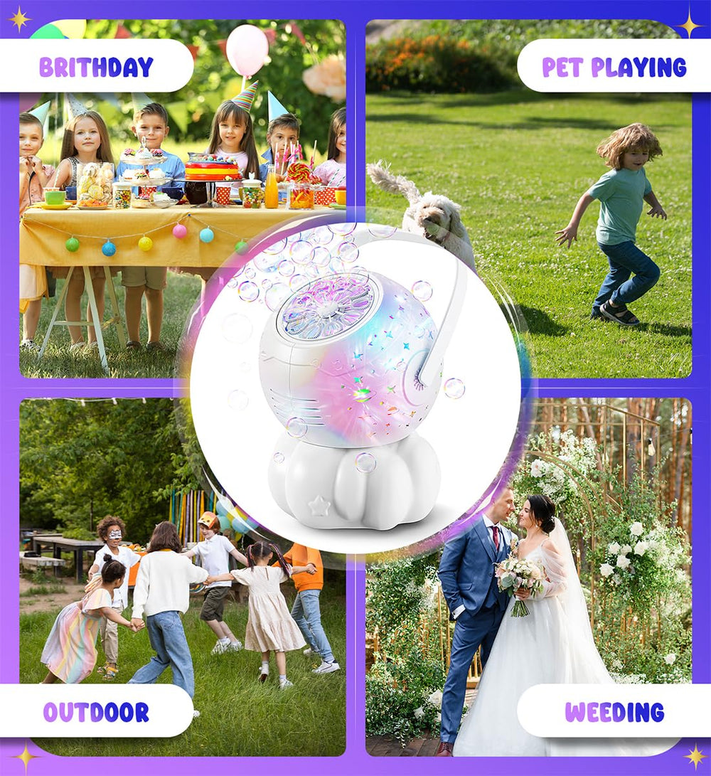 Boerfmo bubble machine features leakproof design and easy cleaning.