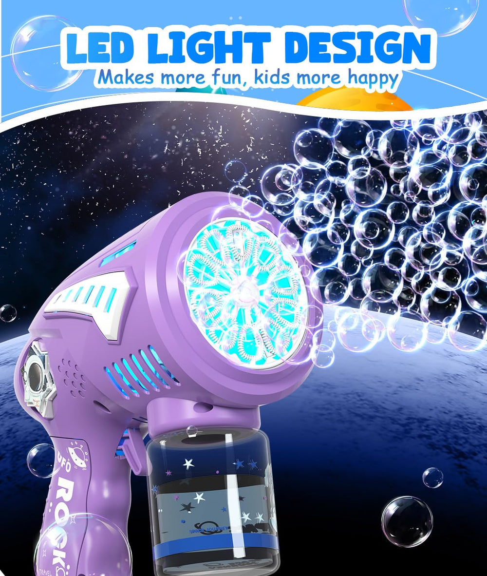 Boerfmo LED night display bubble gun in glow mode outdoors
