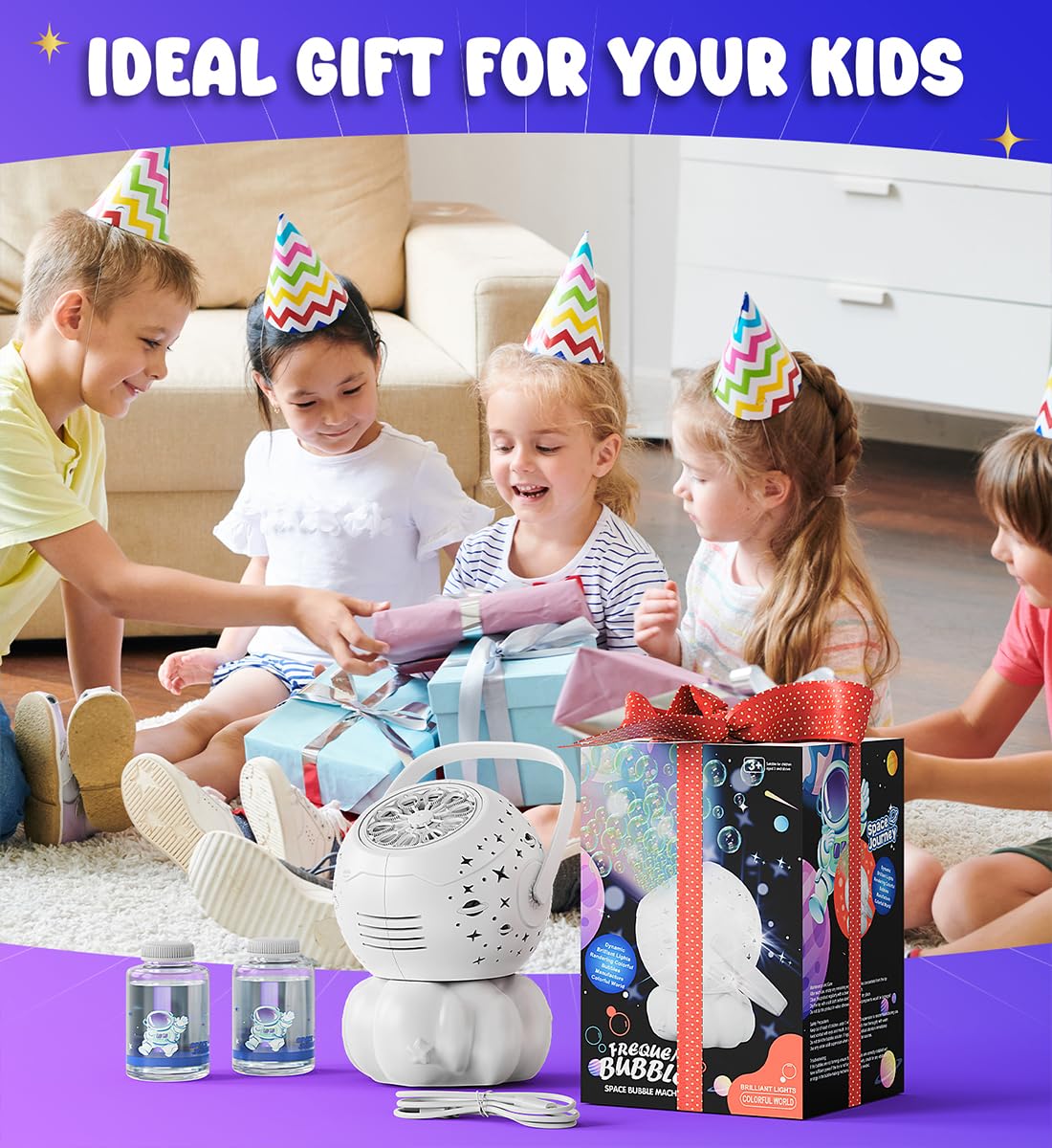 Boerfmo bubble machine makes a great outdoor party gift for kids.