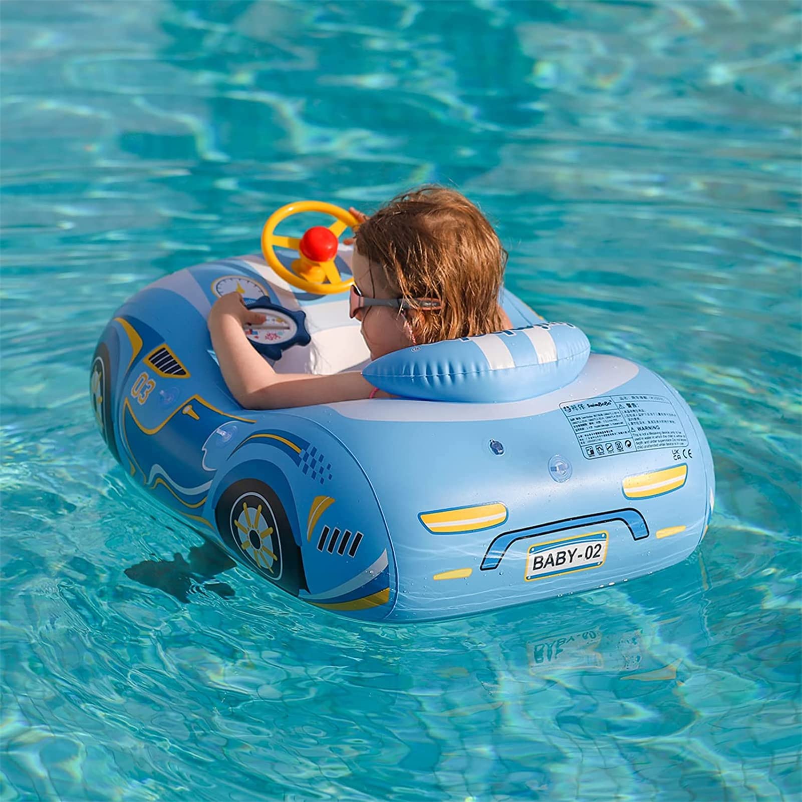 BOffer baby pool float with 3D car design for fun water moments