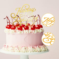 Bogigul gold mirror acrylic topper decorates cupcakes and cakes with chic shine.