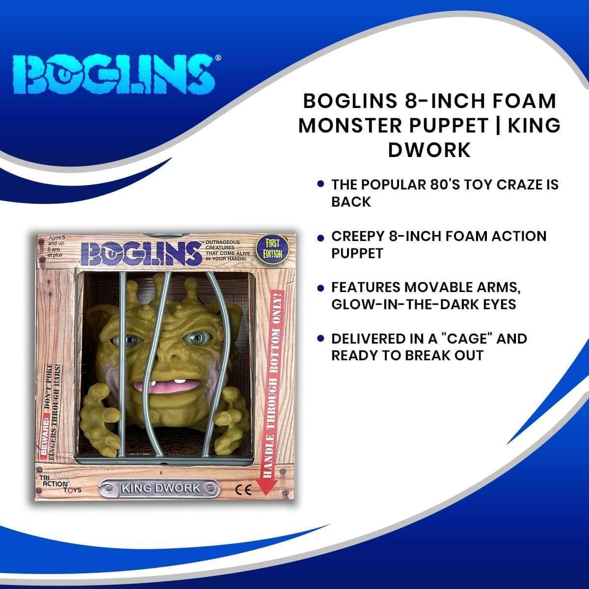 BOGLINS King Dwork large hand puppet for interactive storytelling