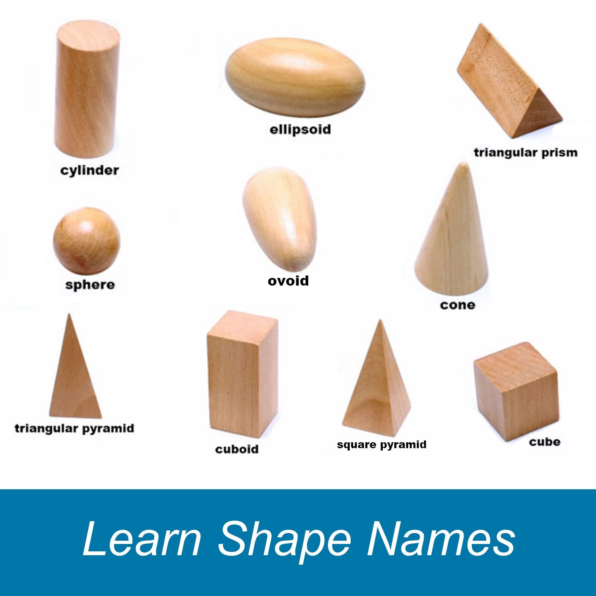 BOHS Geometric Solids Square Pyramid for shape naming practice with stable base