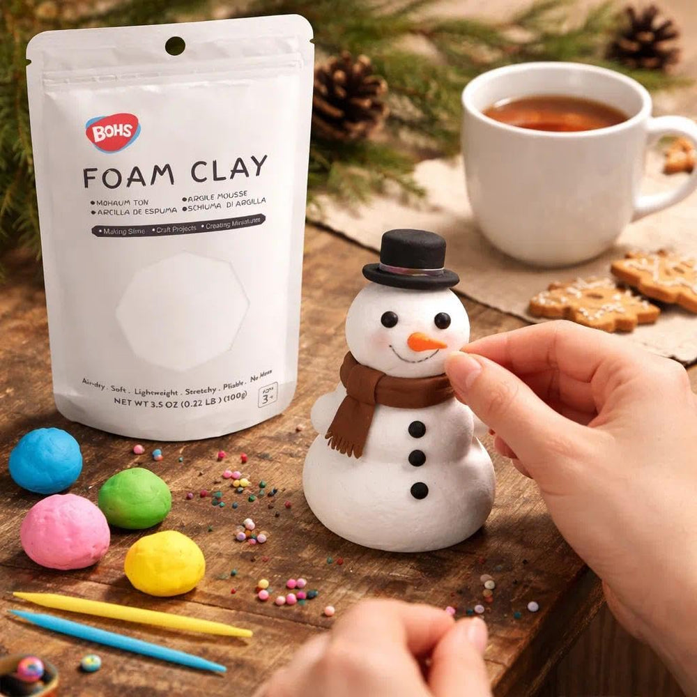 BOHS White Foam Clay painting and decorating after drying for vibrant finishes