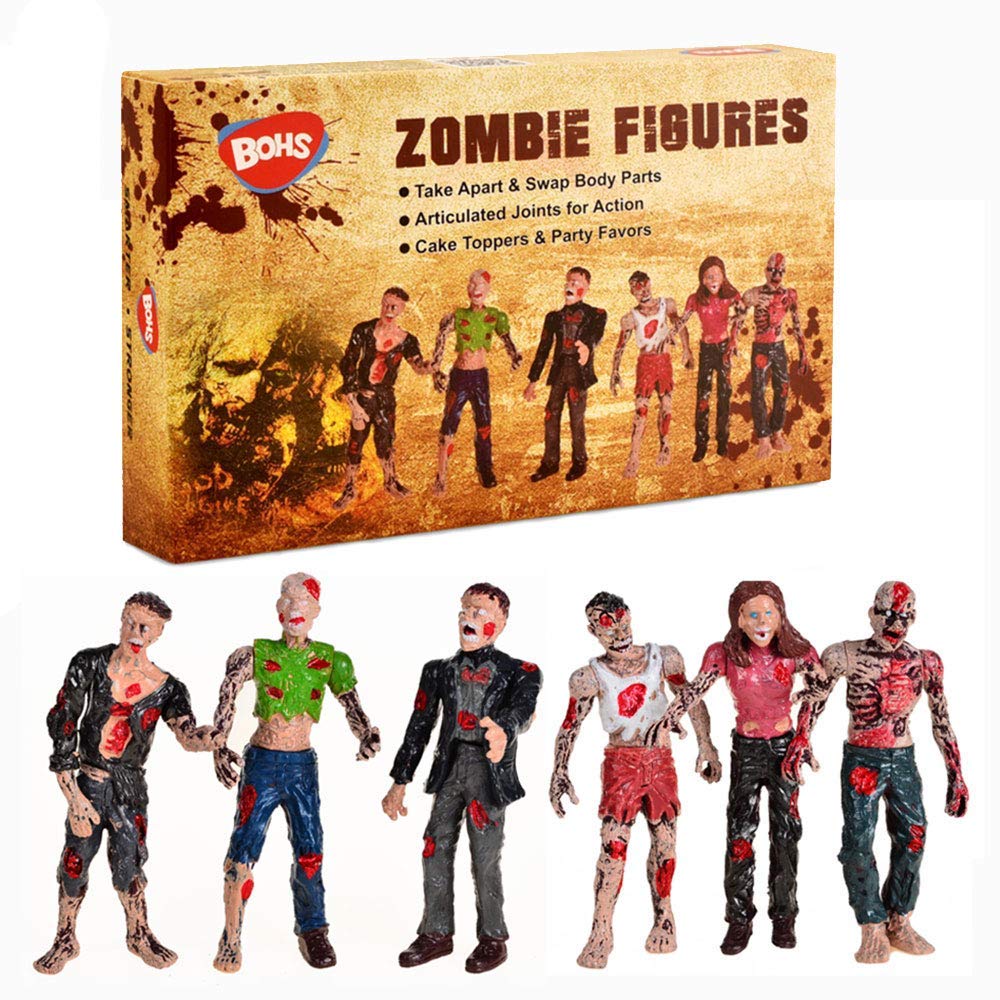 BOHS zombie action figures front view, 4-inch poseable toys for imaginative play.