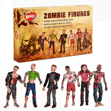 BOHS zombie action figures front view, 4-inch poseable toys for imaginative play.