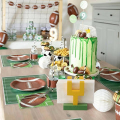Bokon football-birthday-decor complements sports celebrations with practical tissue storage.