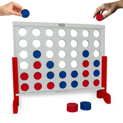 Bolaball four-in-a-row wooden frame for family play