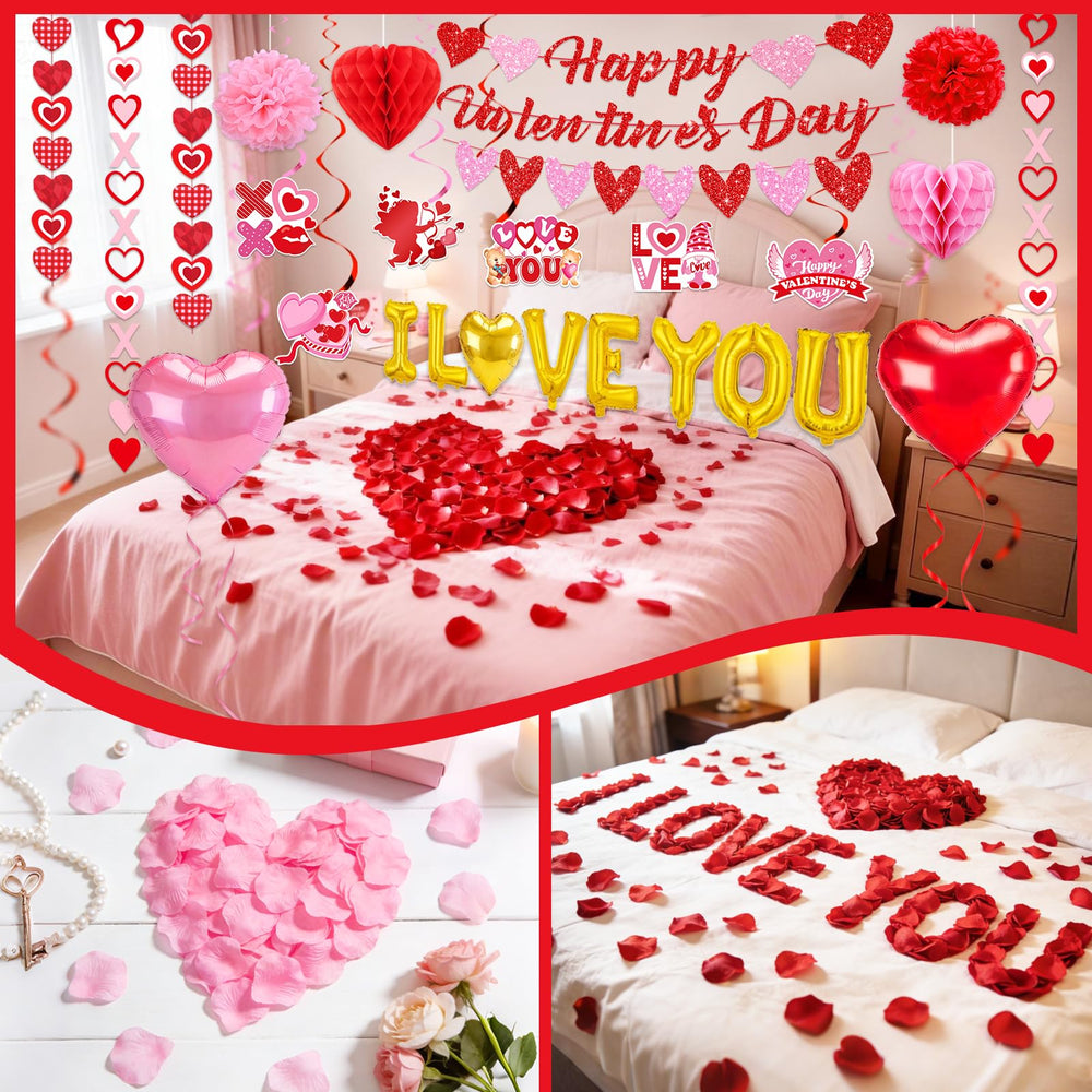 Bolake heart glitter banner, sparkling accent for photos and rooms