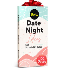 Bold 100 scratch-off date ideas cards pack cover inspires spontaneous couples nights