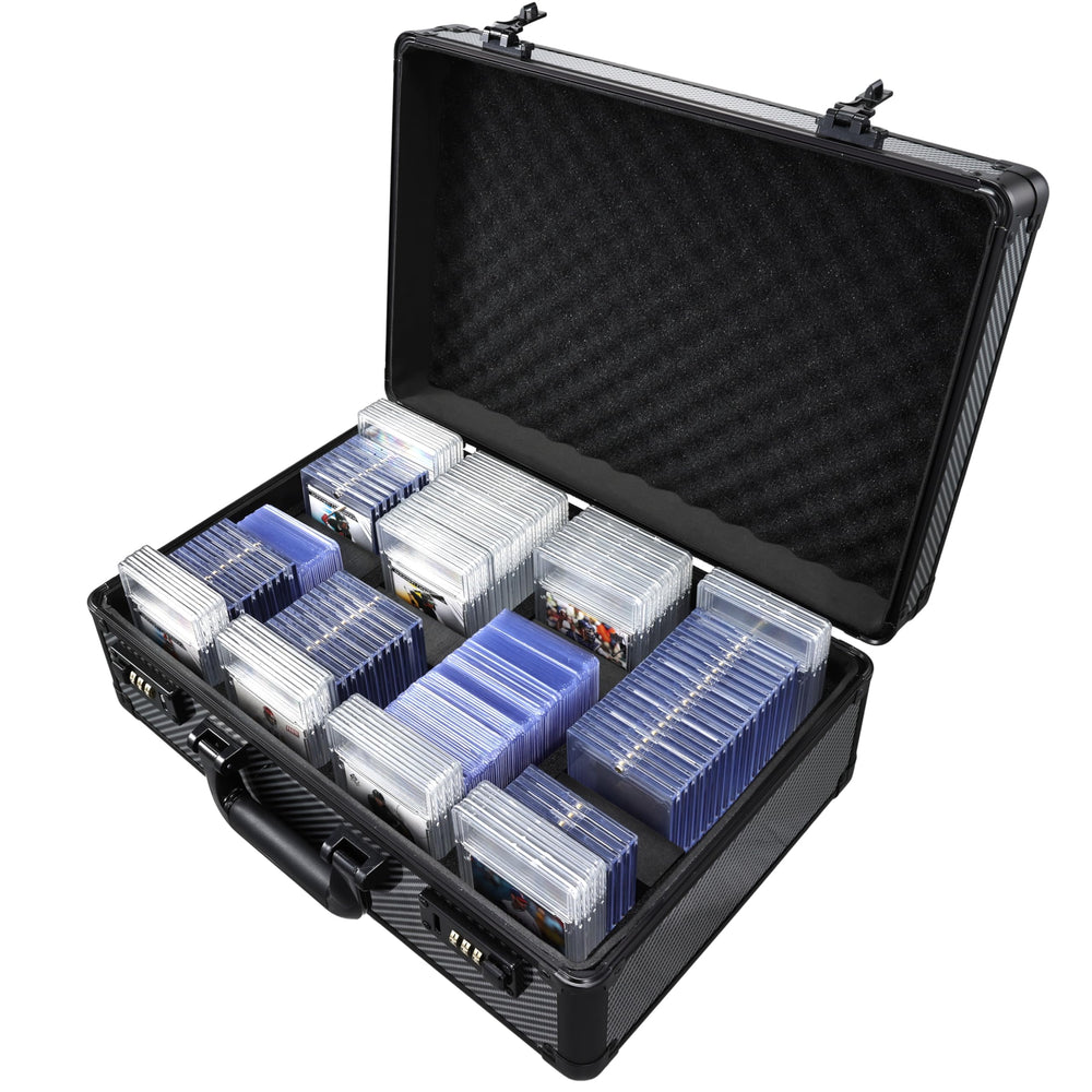 boldblox large graded card storage box front view with four rows for protection.
