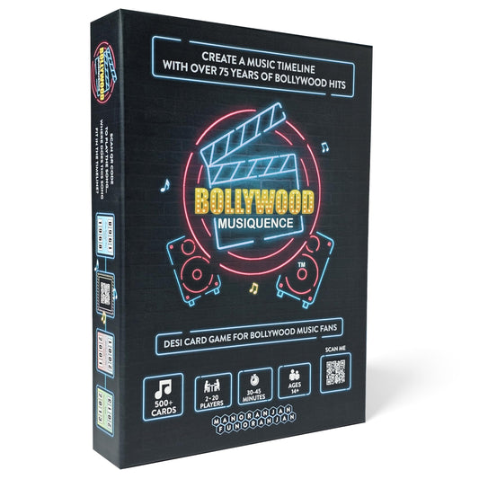 Bollywood Musiquence game cover with vibrant artwork for lively party nights