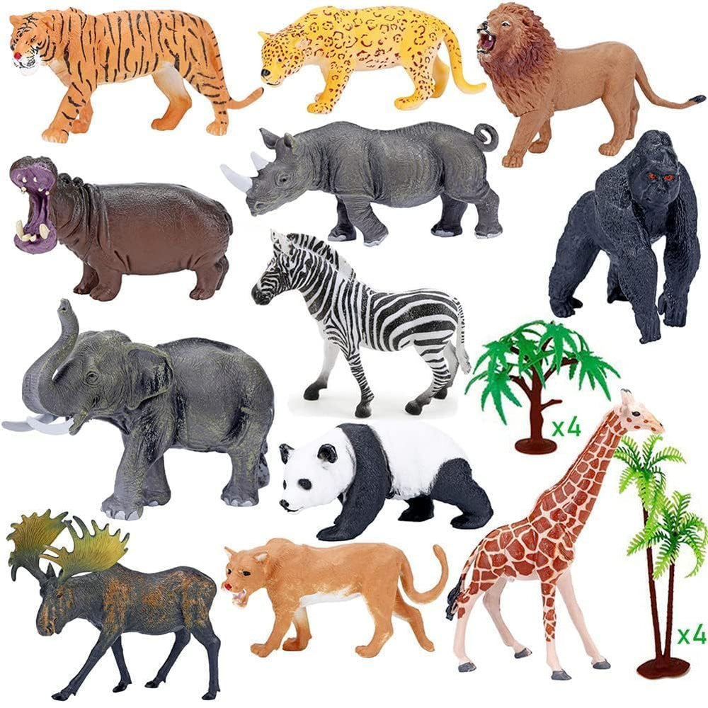 Bolzra animal figurines closeup showcases durable ABS with safe colors.