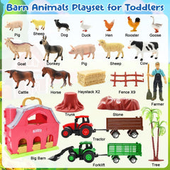 BOLZRA farm animals set with 14 figures for tactile play