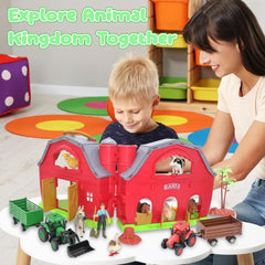 BOLZRA foldable barn with carrying handle for portability