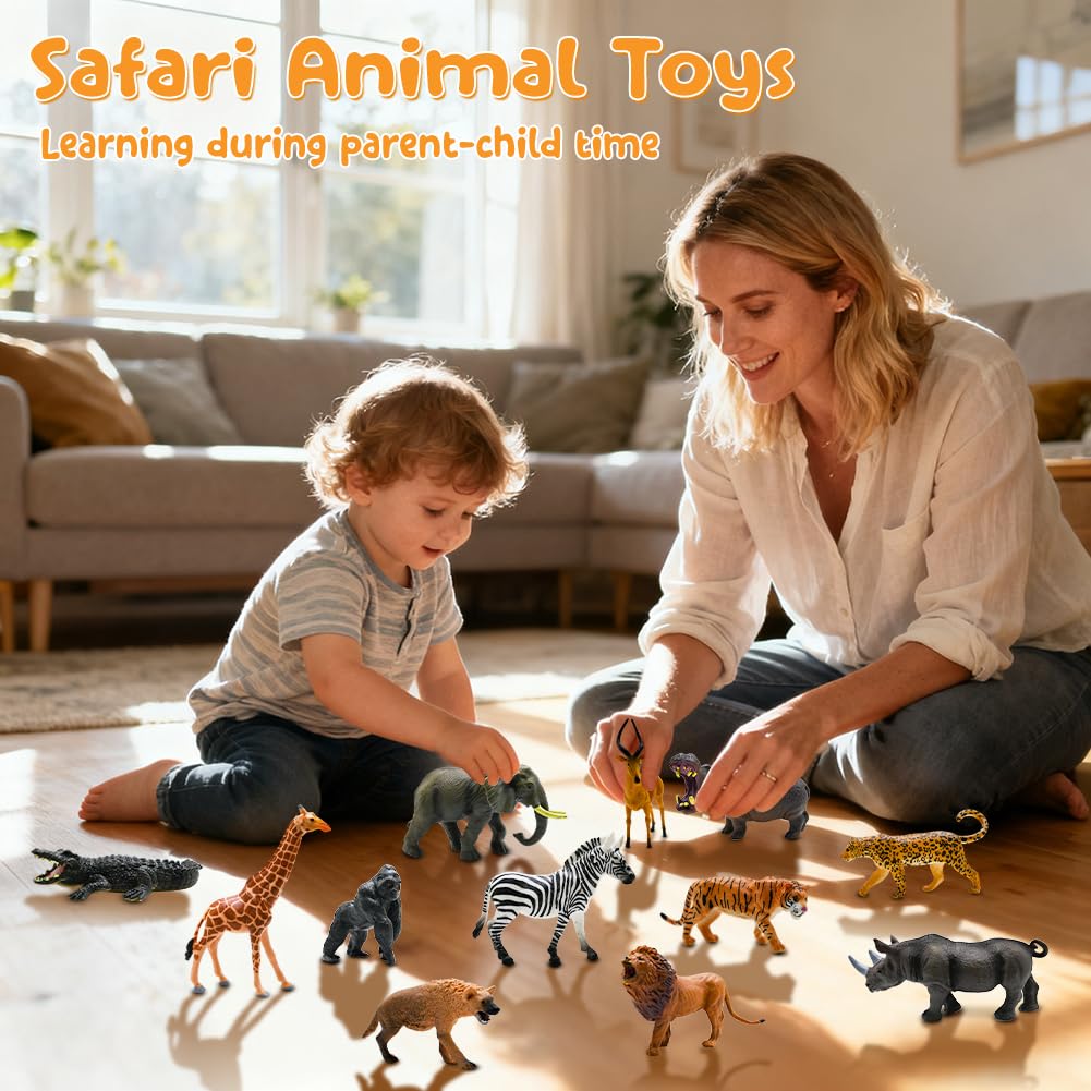 Bolzra safari giraffe figure towers in safe, creative playtime