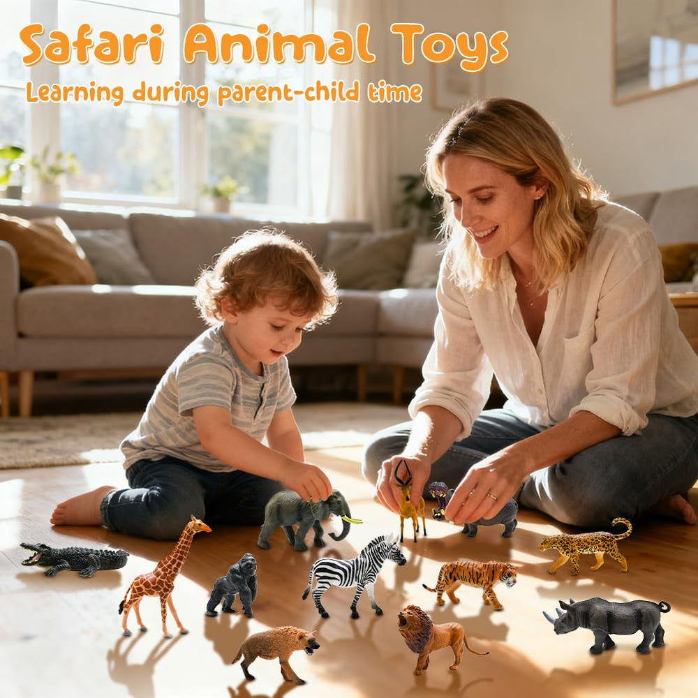 Bolzra safari giraffe figure towers in safe, creative playtime