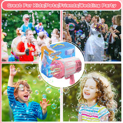 Kids enjoy outdoor BOMOCO bubble play under sunny skies
