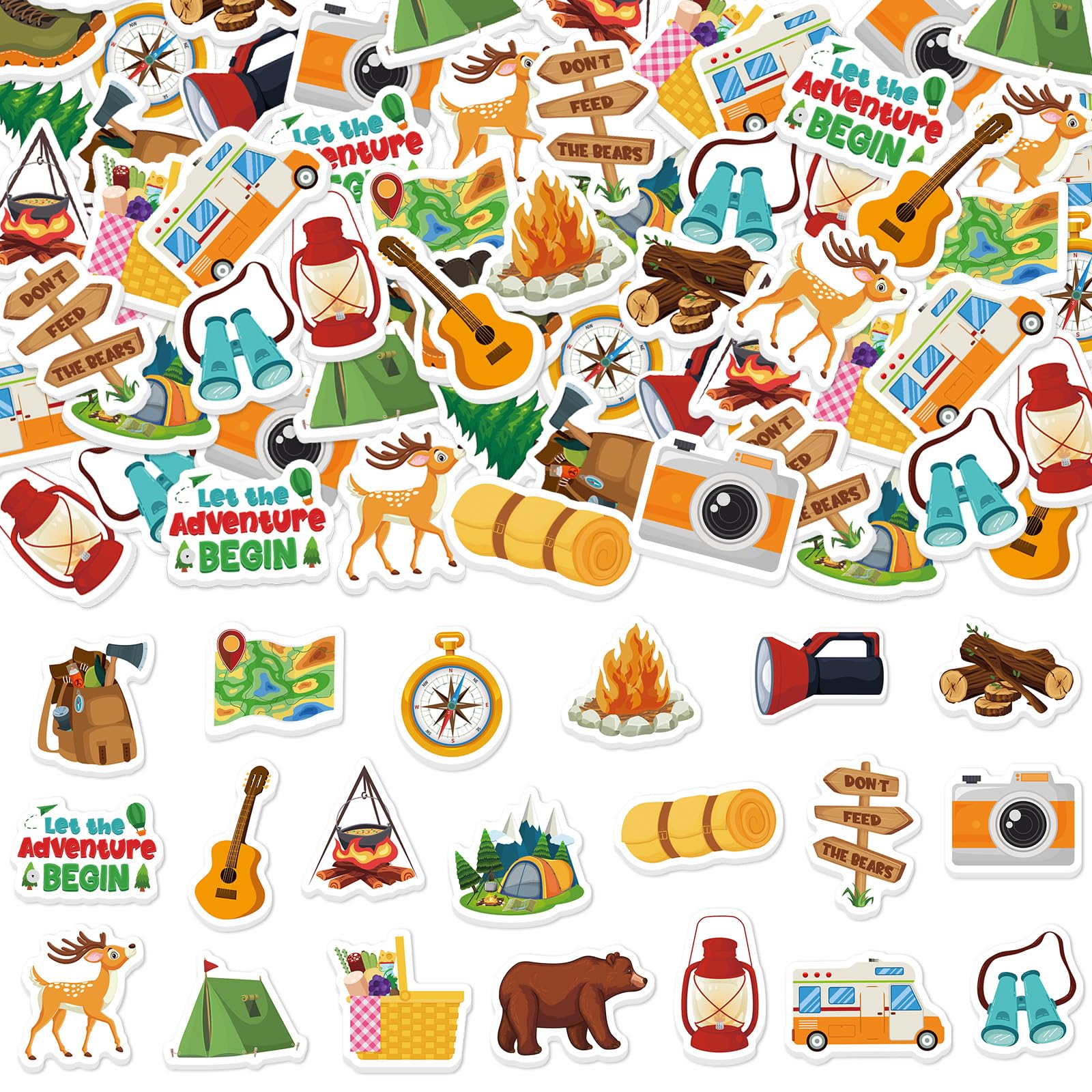 Bonieset camping foam sticker collection for DIY crafts and scrapbooks.