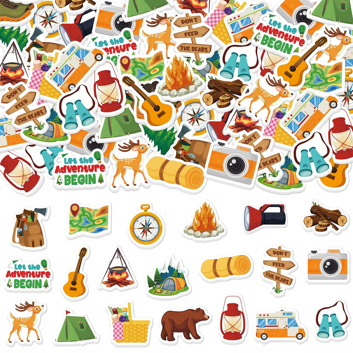 Bonieset camping foam sticker collection for DIY crafts and scrapbooks.